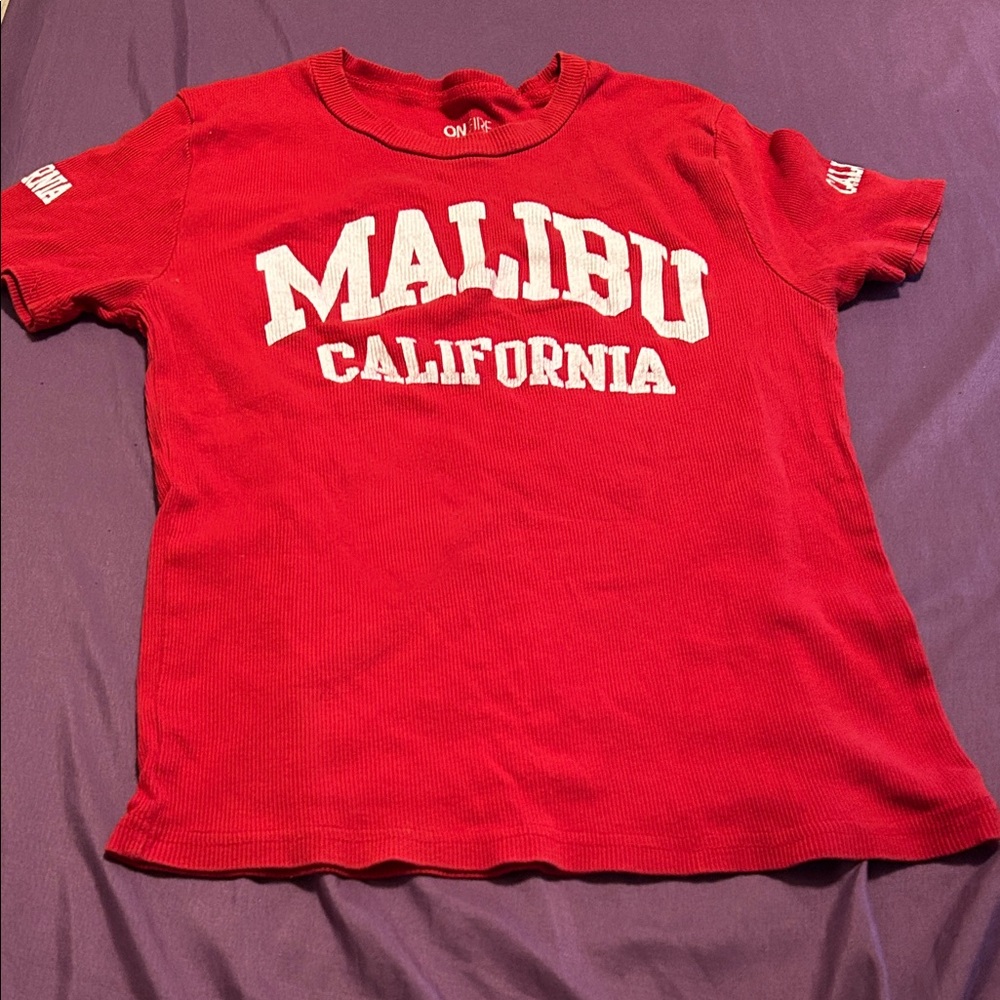 On Fire Red Malibu California Tee